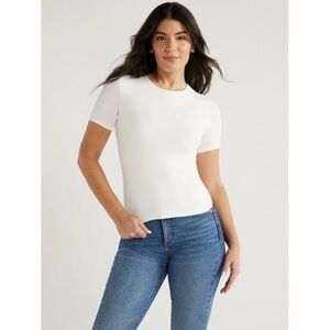 Sofia Jeans High Neck Short Sleeve Tee Medium